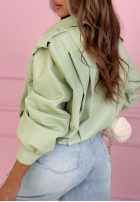 Scurtă skórzana Geacă z kołnierzem Valleria de culoarea fisticului