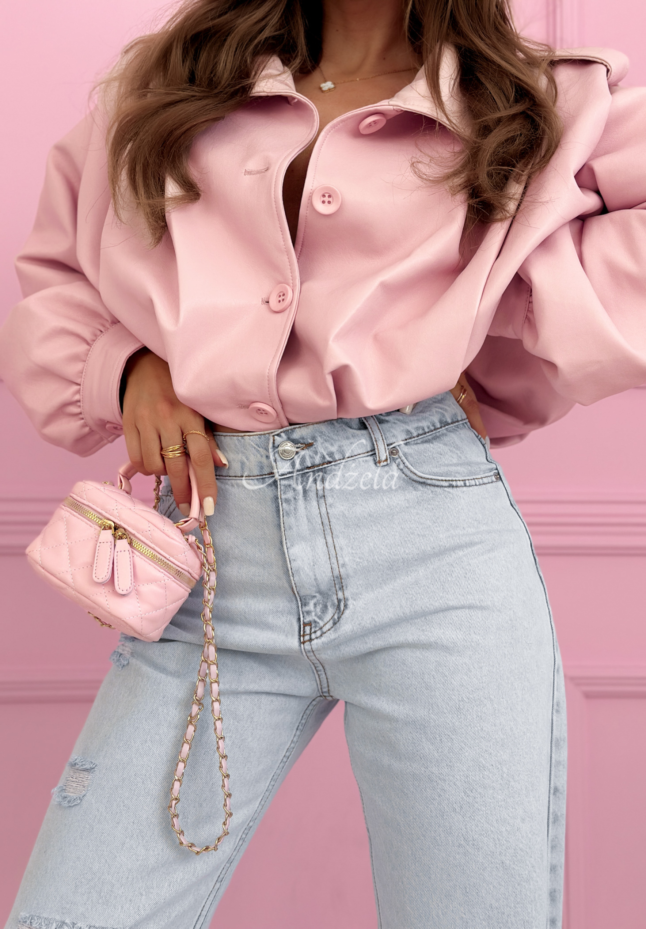 Blugi wide leg cu abraziuni Ivette