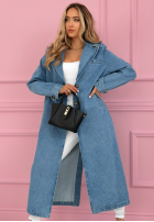 din denim Palton  trencz z paskiem Maryella albastru
