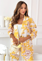 Garnitur damski w kwiaty Jasmine biało-roz