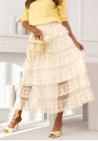 Fustă midi boho din dantelă Lucky Me