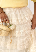 Koronkowa Fustă maxi boho Lucky Me ecru