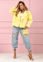 Zamszowa dwurzędowa Geacă Sylvie galben