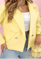 Zamszowa dwurzędowa Geacă Sylvie galben