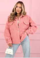 Scurtă Geacă sherpa kożuszek Anyana albastru azuriu