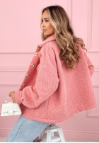 Scurtă Geacă sherpa kożuszek Anyana albastru azuriu