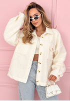 Scurtă Geacă sherpa kożuszek Anyana albastru azuriu