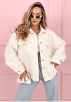 Scurtă Geacă sherpa kożuszek Anyana albastru azuriu