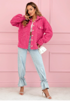 Scurtă Geacă sherpa kożuszek Anyana albastru azuriu