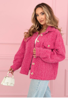 Scurtă Geacă sherpa kożuszek Anyana albastru azuriu