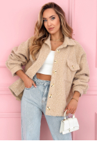 Scurtă Geacă sherpa kożuszek Anyana albastru azuriu