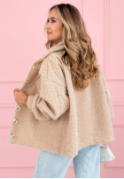 Scurtă Geacă sherpa kożuszek Anyana albastru azuriu