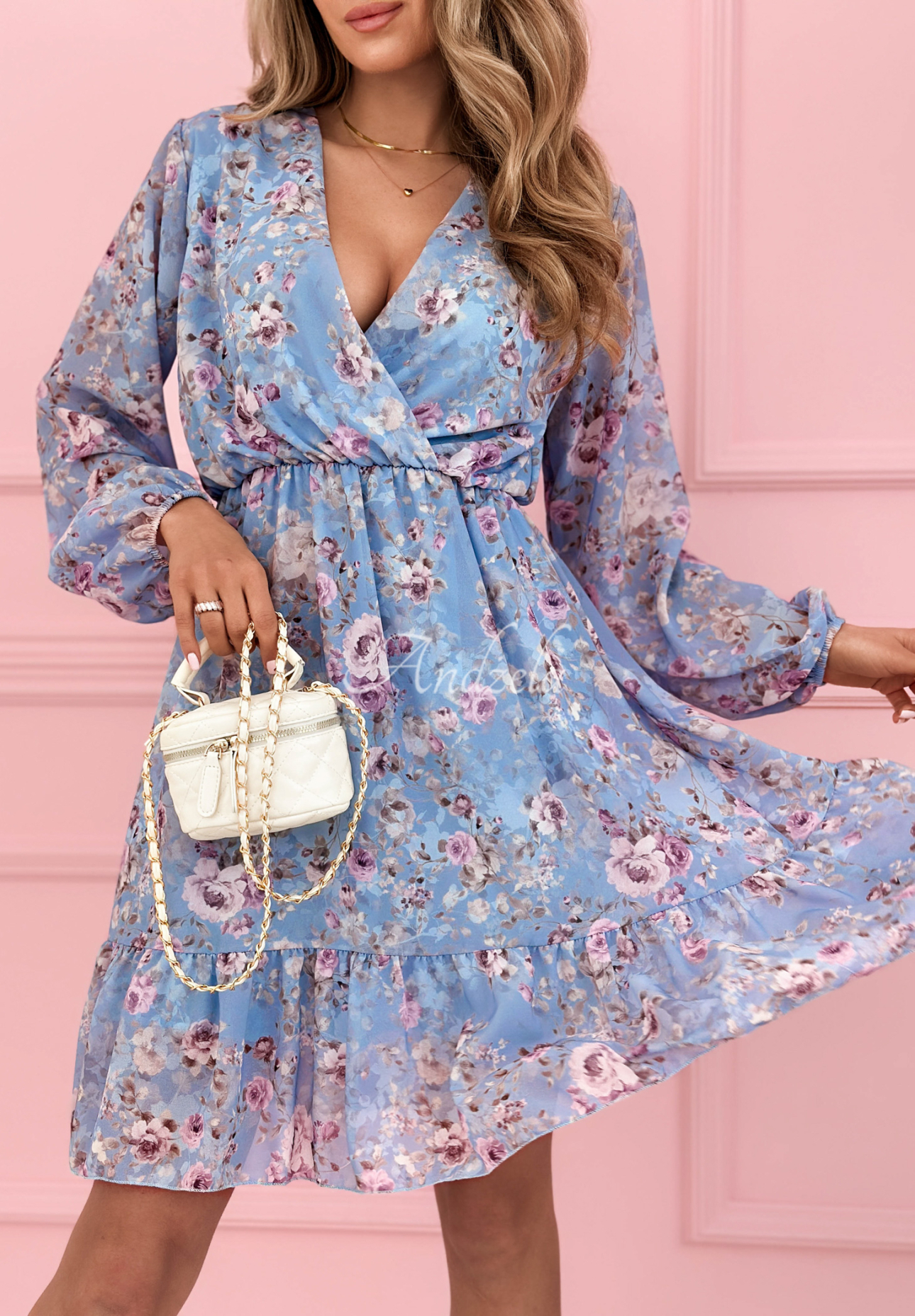 Rochie florală cu volănașe Betty