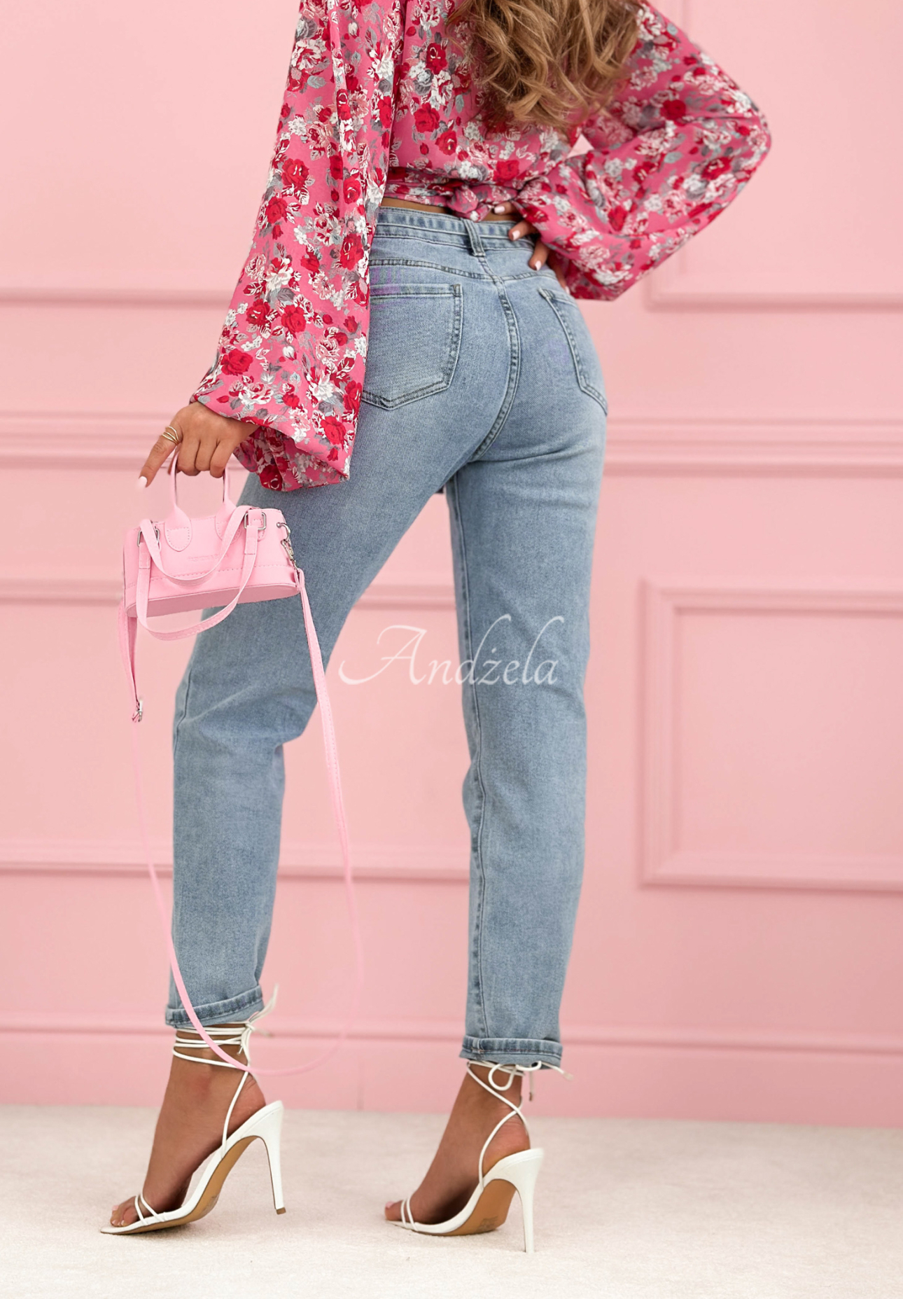 Blugi mom fit cu curea Valerio