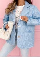 Pikowana Geacă z kołnierzem i kieszeniami Oleander albastru azuriu