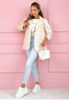 Pikowana Geacă z kołnierzem i kieszeniami Oleander albastru azuriu