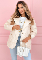 Pikowana Geacă z kołnierzem i kieszeniami Oleander albastru azuriu