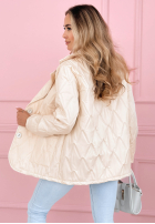 Pikowana Geacă z kołnierzem i kieszeniami Oleander albastru azuriu