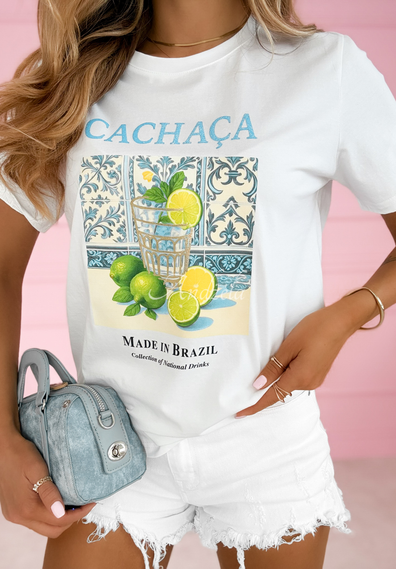 Tricou din bumbac cu imprimeu Cachaca Lemon