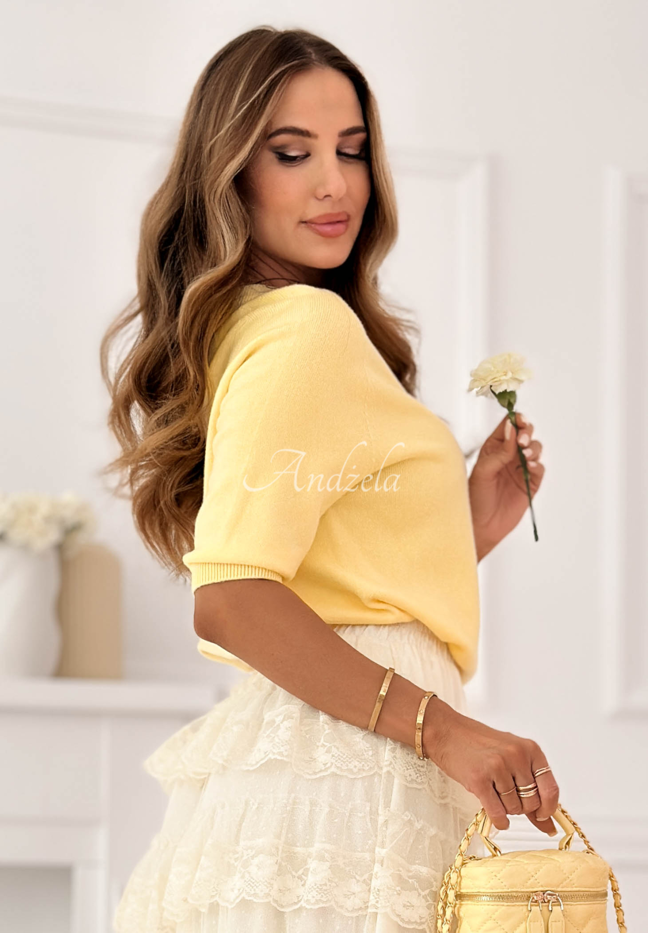 Pulover ușor din viscoză cu mânecă scurtă Better With You