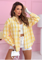 Cămașă w kratę Colors & Squares galben