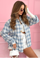 Cămașă w kratę Colors & Squares albastru azuriu