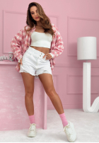 din denim Șorturi z przetarciami Erin białe