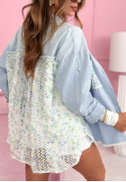 din denim Cămașă z koronką Lace On My Mind albastră