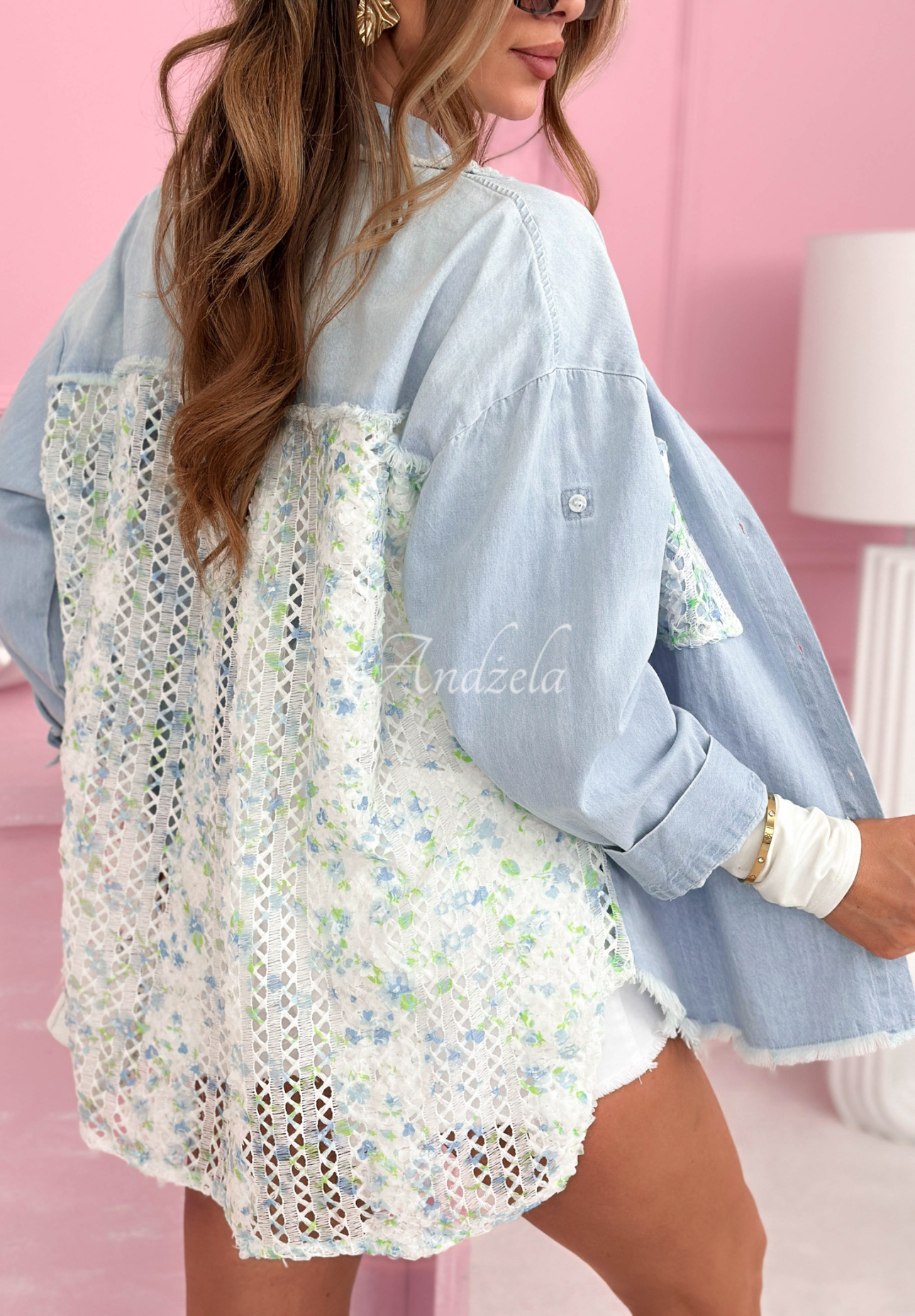 Cămașă din denim cu dantelă Lace On My Mind