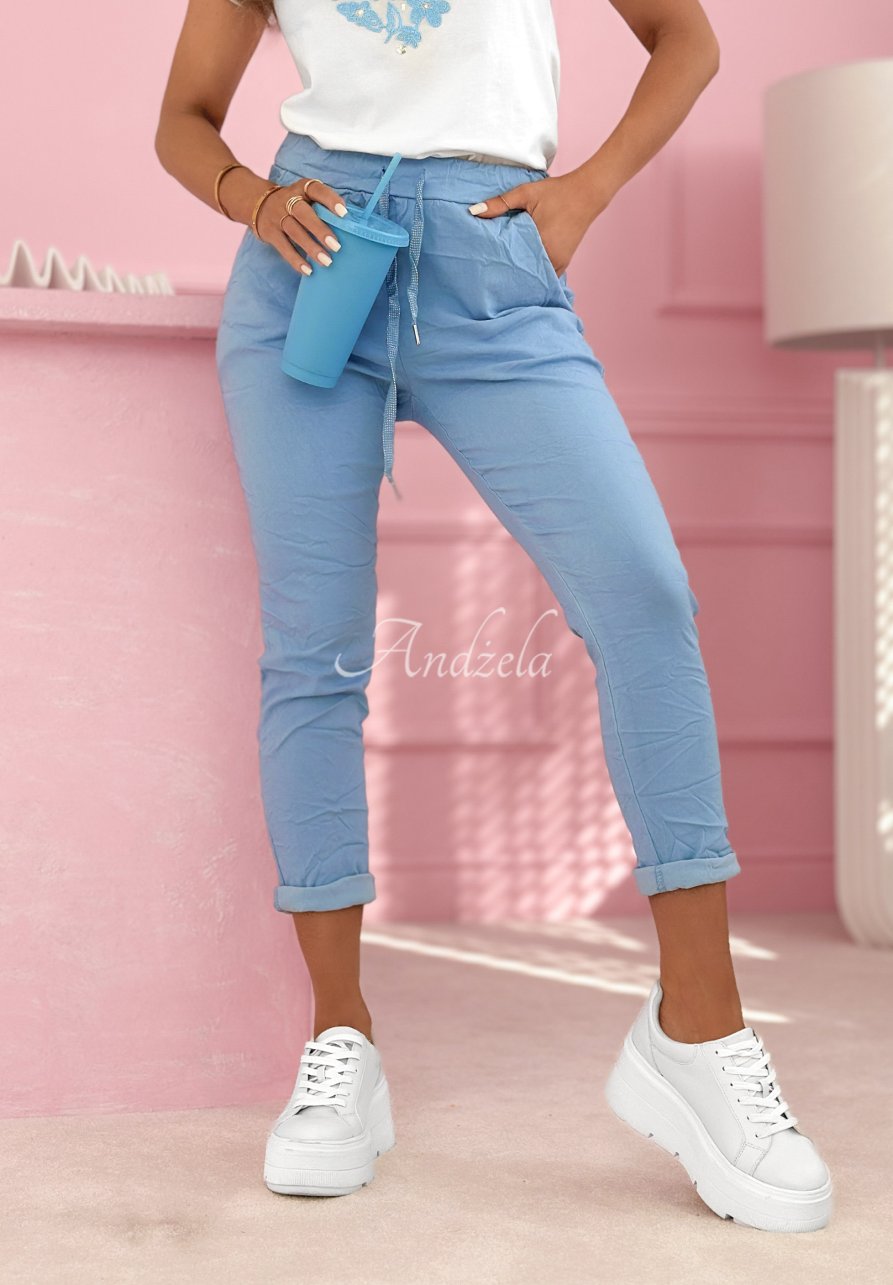 Pantaloni din material cu viscoză Archie