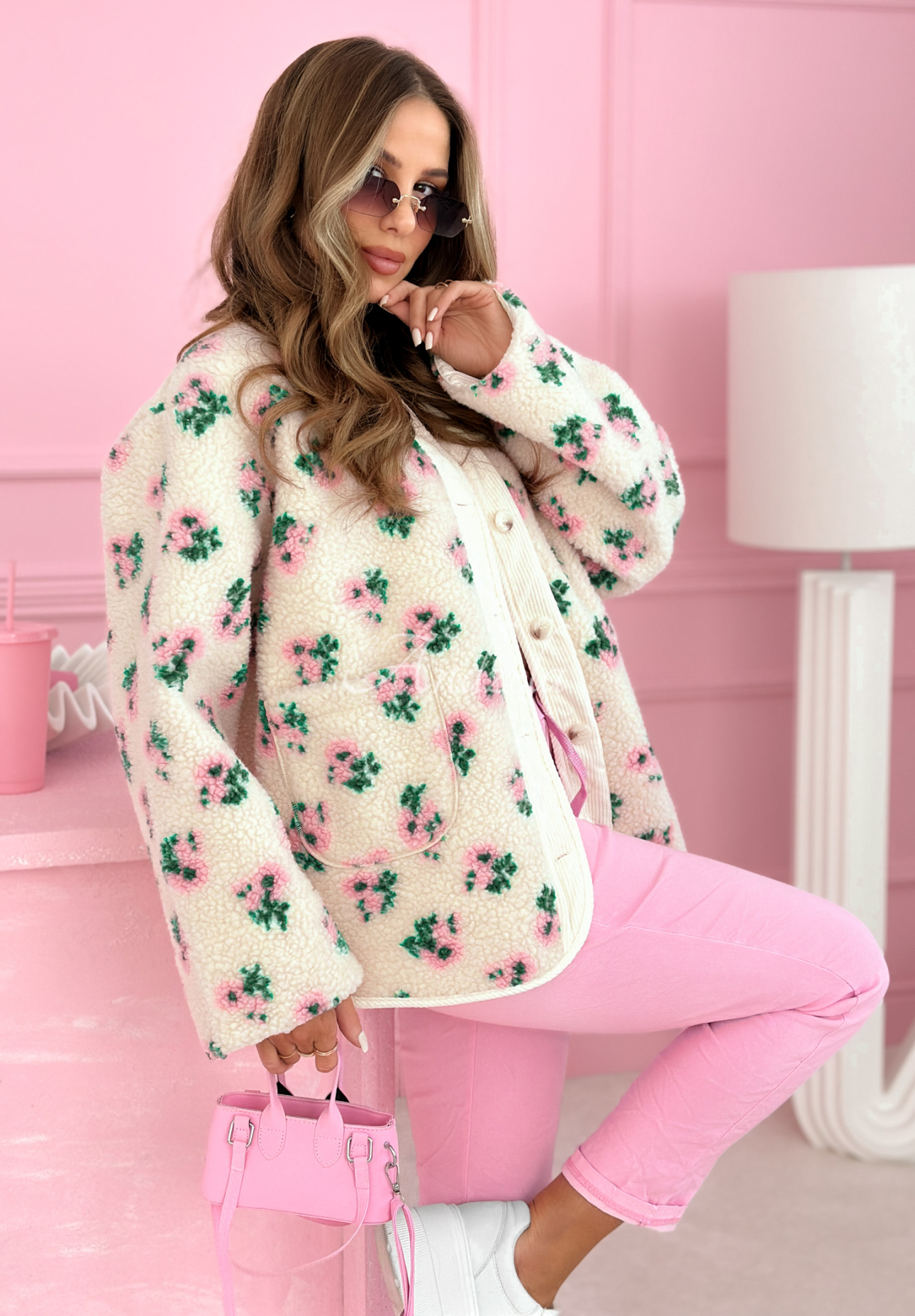 Geacă din polar Flower Fluffs cu flori