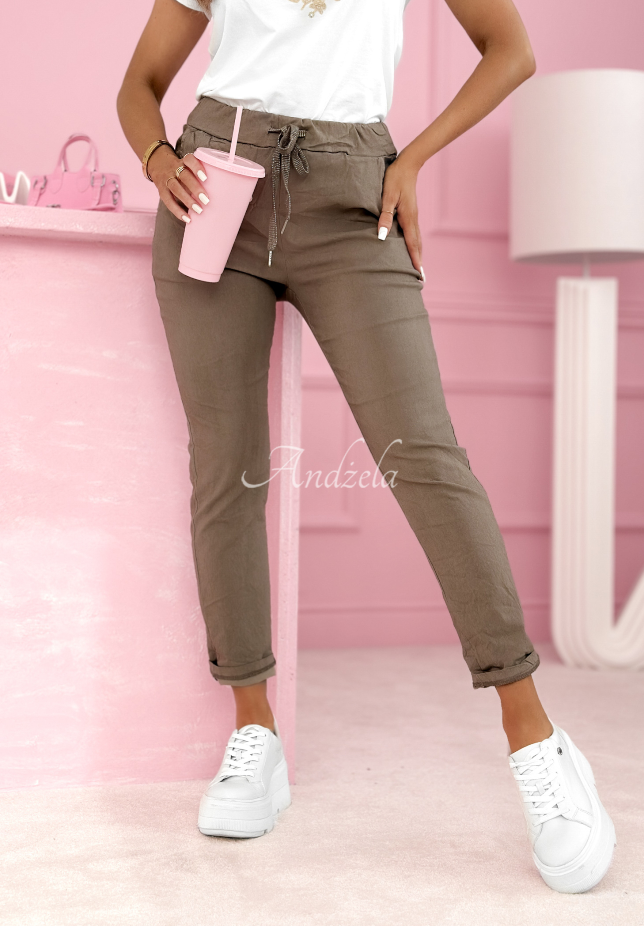 Pantaloni din material cu viscoză Archie