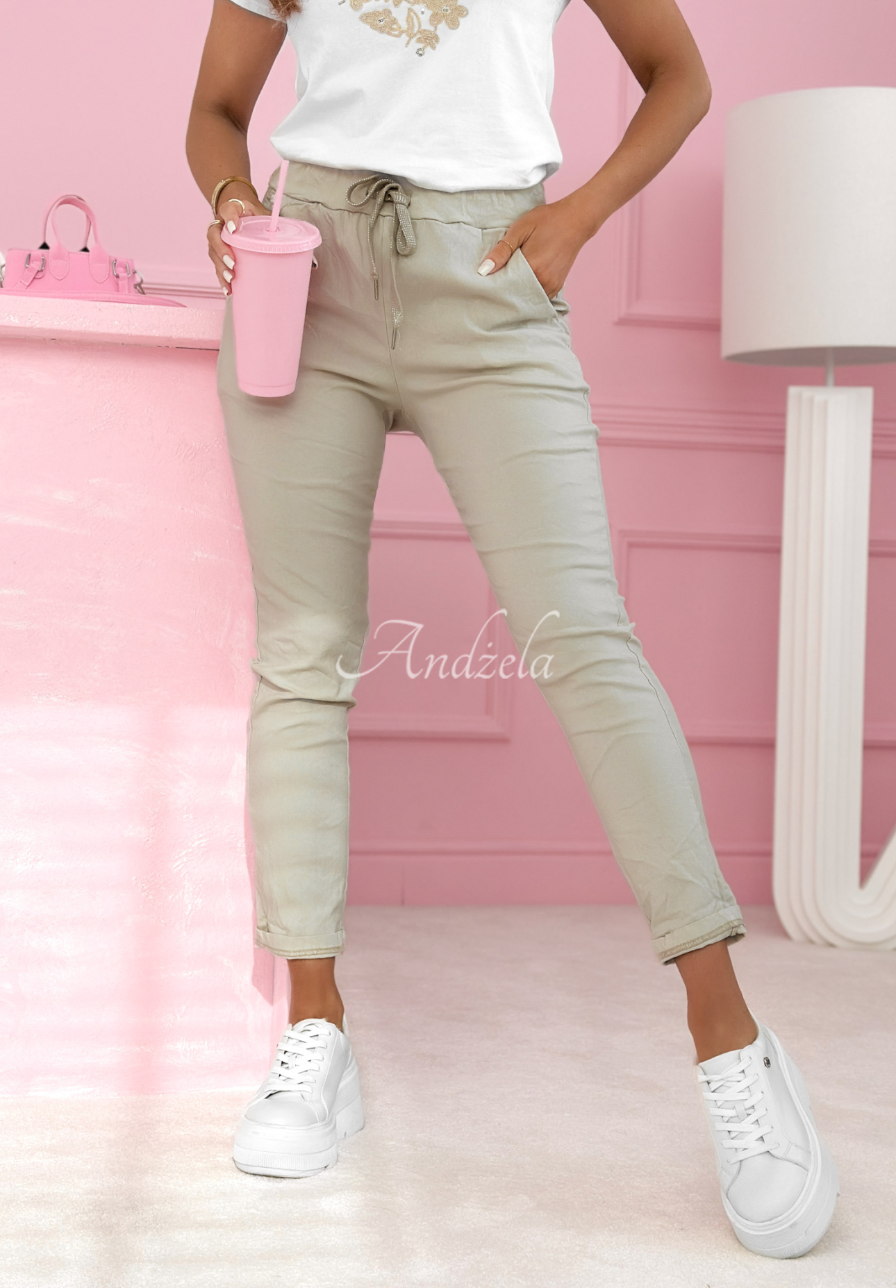 Pantaloni din material cu viscoză Archie