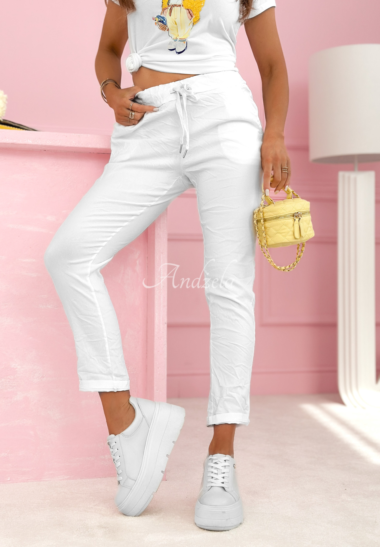 Pantaloni din material cu viscoză Archie