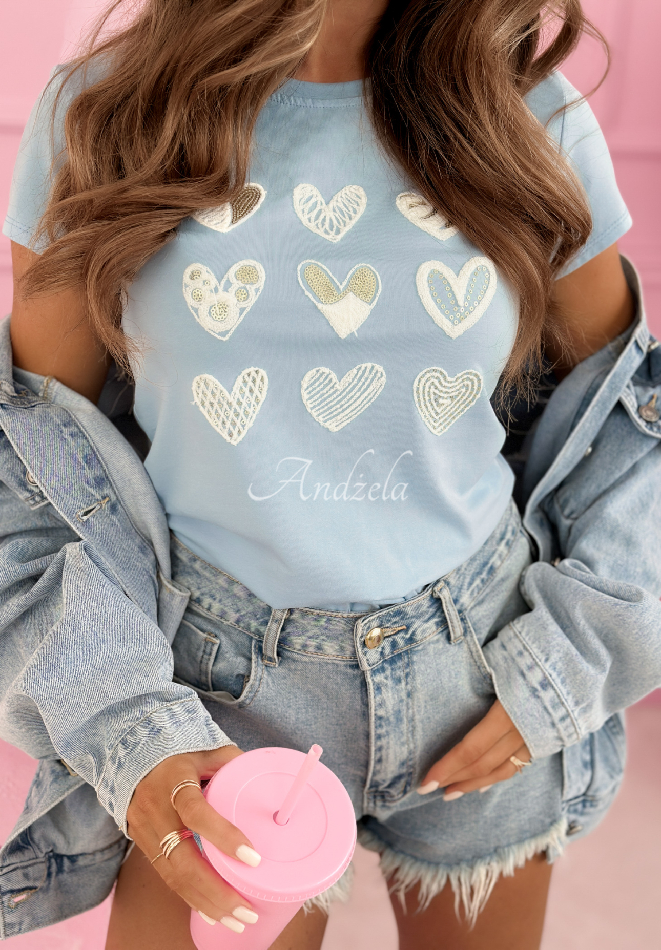 Tricou din bumbac cu inimioare A Lot Of Hearts