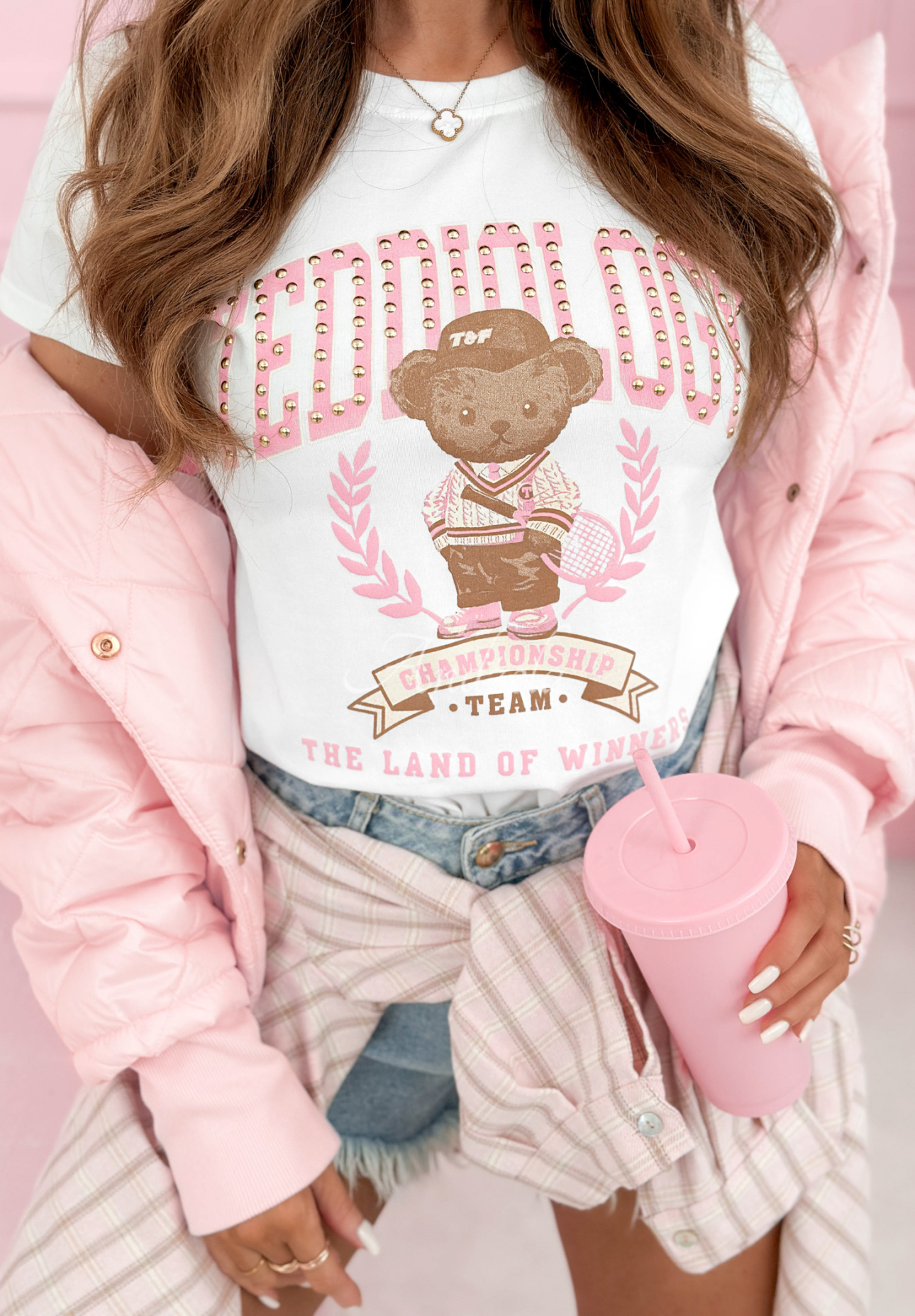 Tricou din bumbac cu imprimeu Teddiology