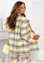 Dwurzędowa Sacou w kratę Her Decision roz pudră