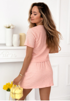 Tweedowy Compleu Bluză i Fustă mini Anastasia galbene