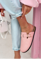 zamszowe chodaki z paskiem Madison negre