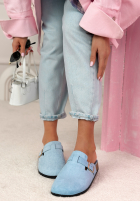 zamszowe chodaki z paskiem Madison negre