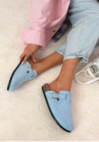 zamszowe chodaki z paskiem Madison negre