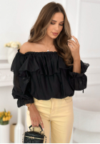 Rochie mini z falbankami Arlena albastru azuriu