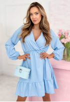 Kopertowa Rochie z falbankami Valentina roz