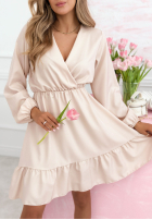 Kopertowa Rochie z falbankami Valentina roz