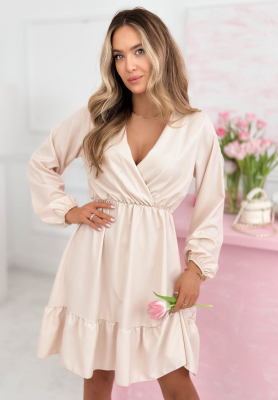 Rochie petrecută cu volănașe și viscoză Valentina