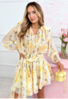 Rochie mini florală cu volănașe Camilla