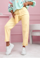 Pantaloni din denim mom fit Bethany galbenă