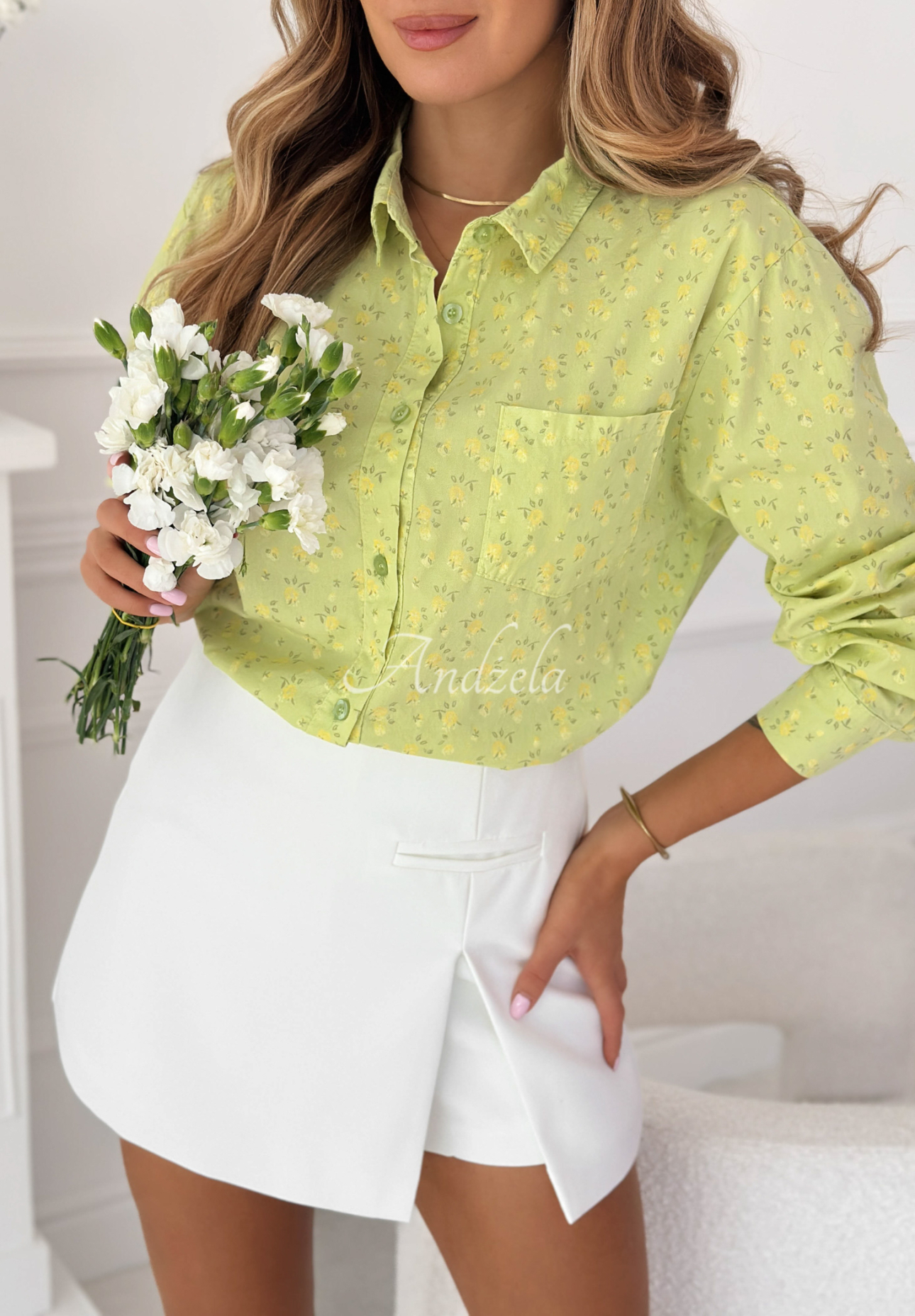 Cămașă din bumbac cu imprimeu floral Marbella