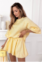 Kreszowana Bluză z krótkimi rękawami Layla galben