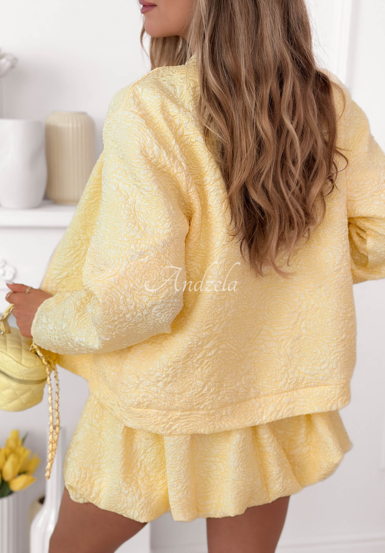 Geacă scurtă bomber texturată Layla